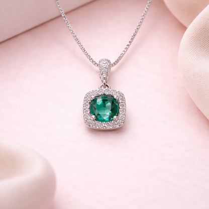 Teal Radiance 925 Sterling Silver Necklace