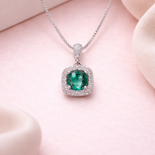 Teal Radiance 925 Sterling Silver Necklace