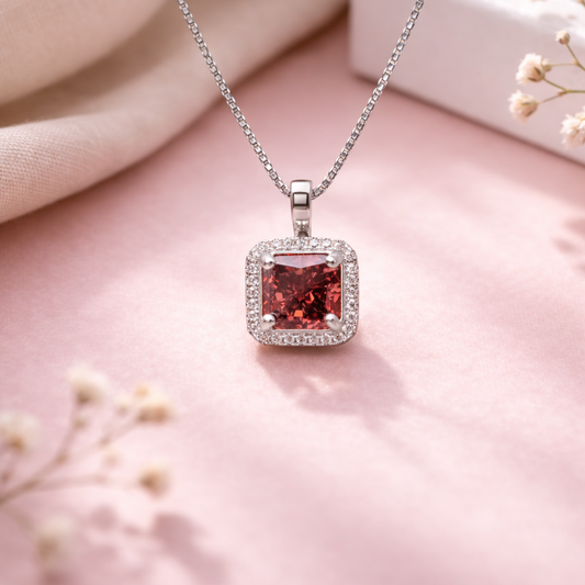 Rosé Halo 925 Sterling Silver Necklace