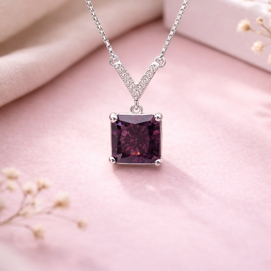 Crimson V-Link 925 Sterling Silver Necklace