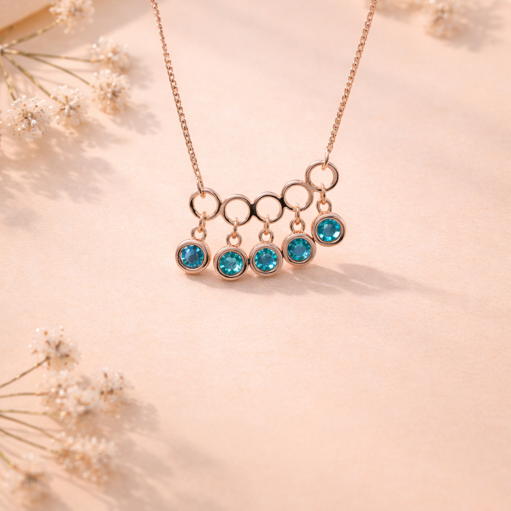 Celeste Drop 925 Sterling Silver Necklace