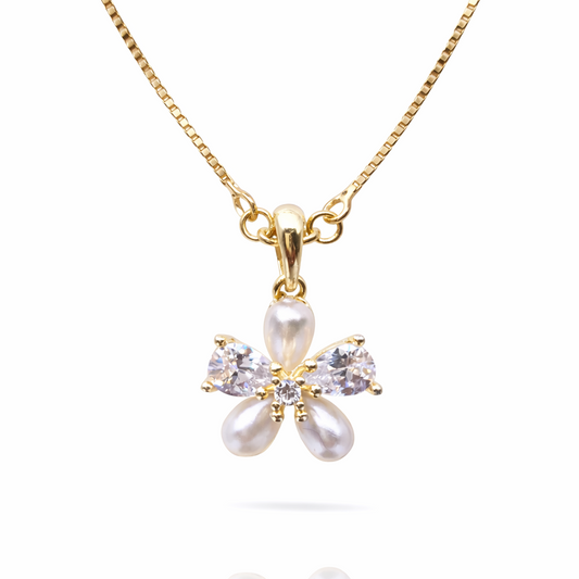 Moonpetal Charm Gold Necklace