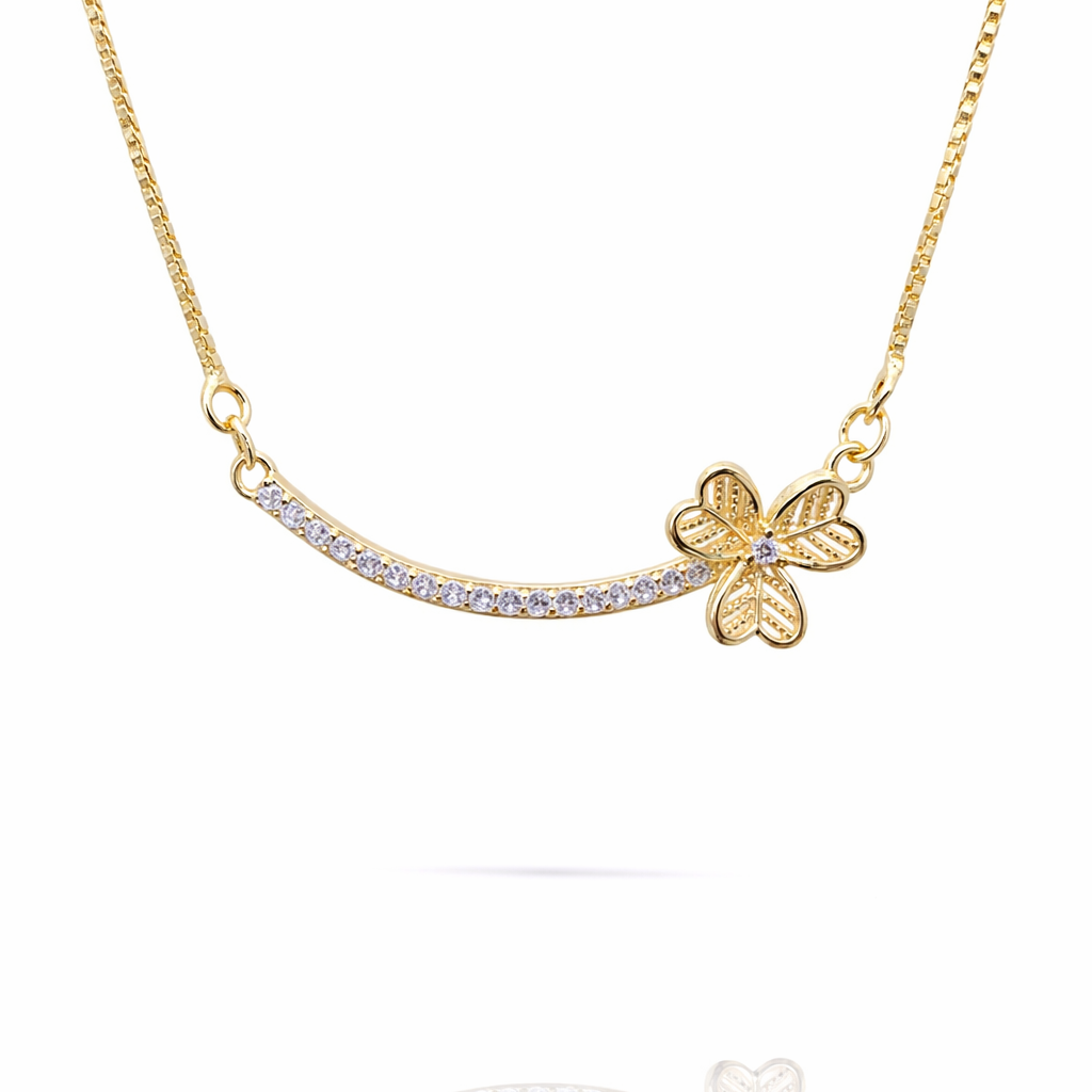 Golden Bloom Curve Necklace