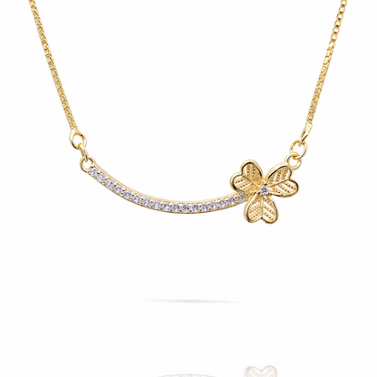 Golden Bloom Curve Necklace