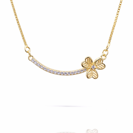 Golden Bloom Curve Necklace