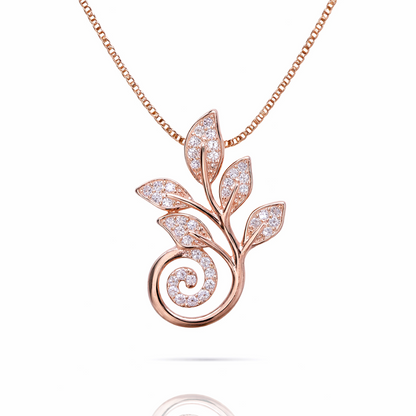 Sparkling Vine Rose Gold Necklace