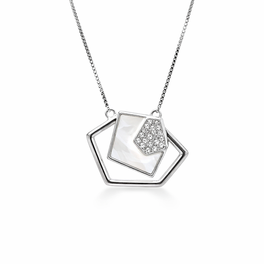 Marble Frame 925 Sterling Silver Necklace