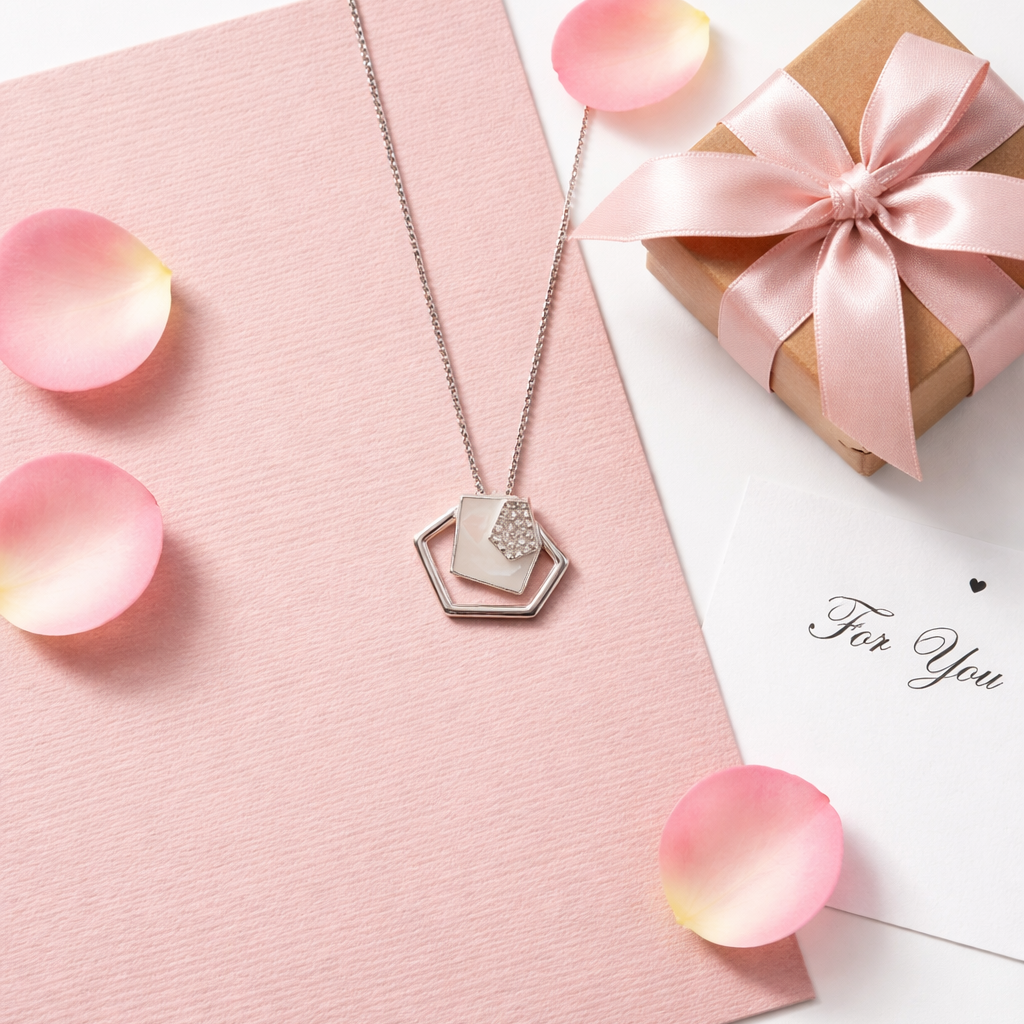 Marble Frame 925 Sterling Silver Necklace