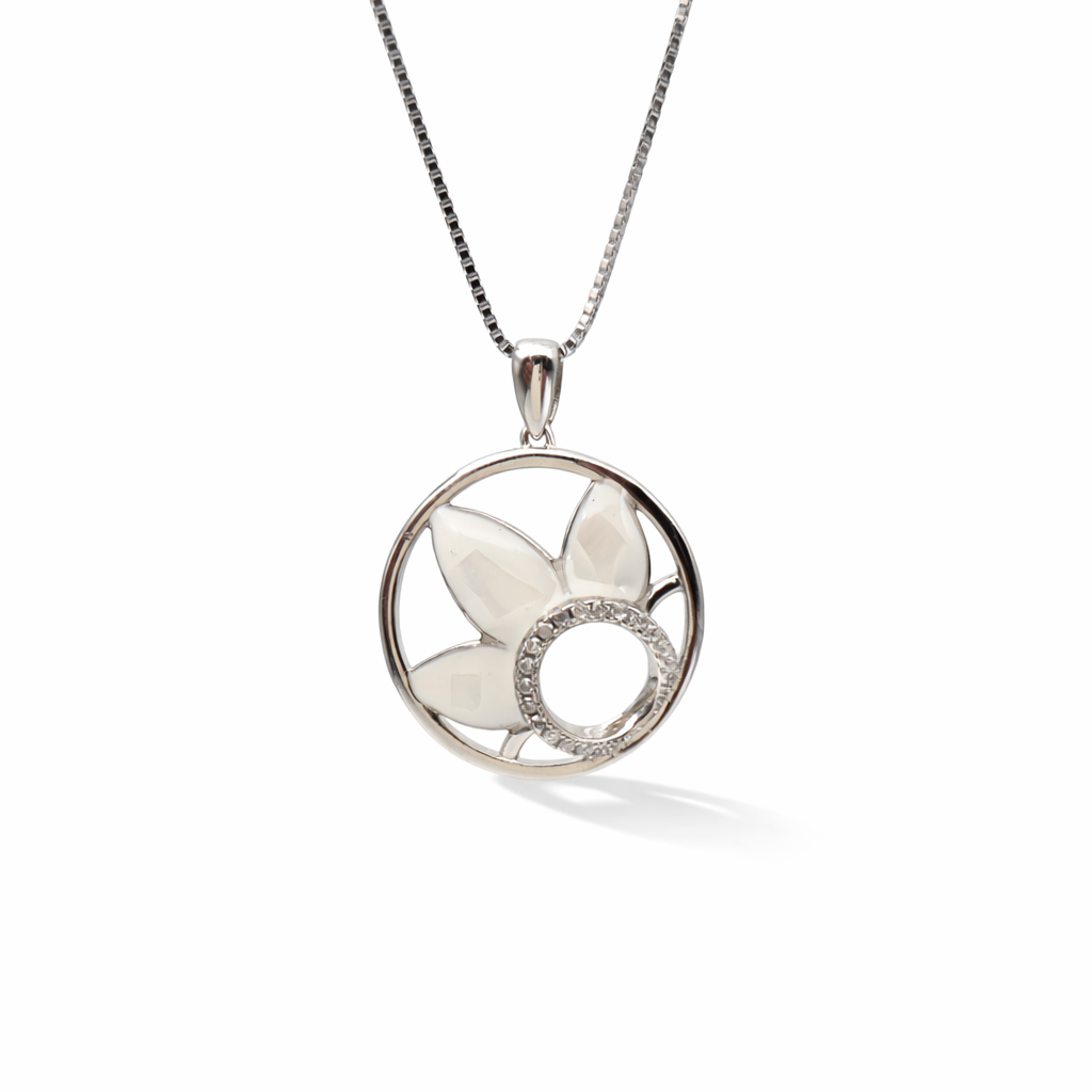 Orbit Leaf 925 Sterling Silver Necklace