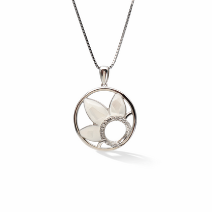 Orbit Leaf 925 Sterling Silver Necklace