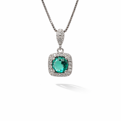 Teal Radiance 925 Sterling Silver Necklace