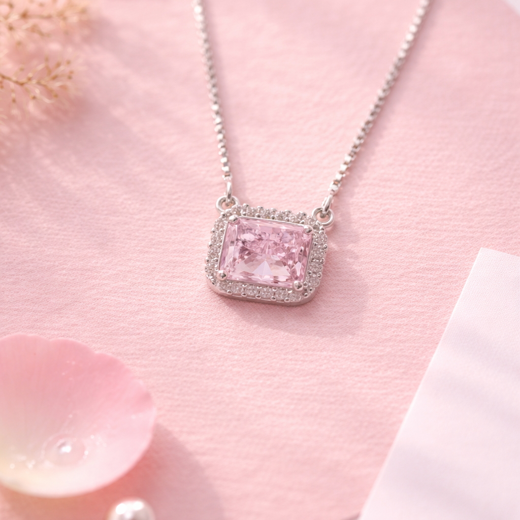 Blush Radiance 925 Sterling Silver  necklace