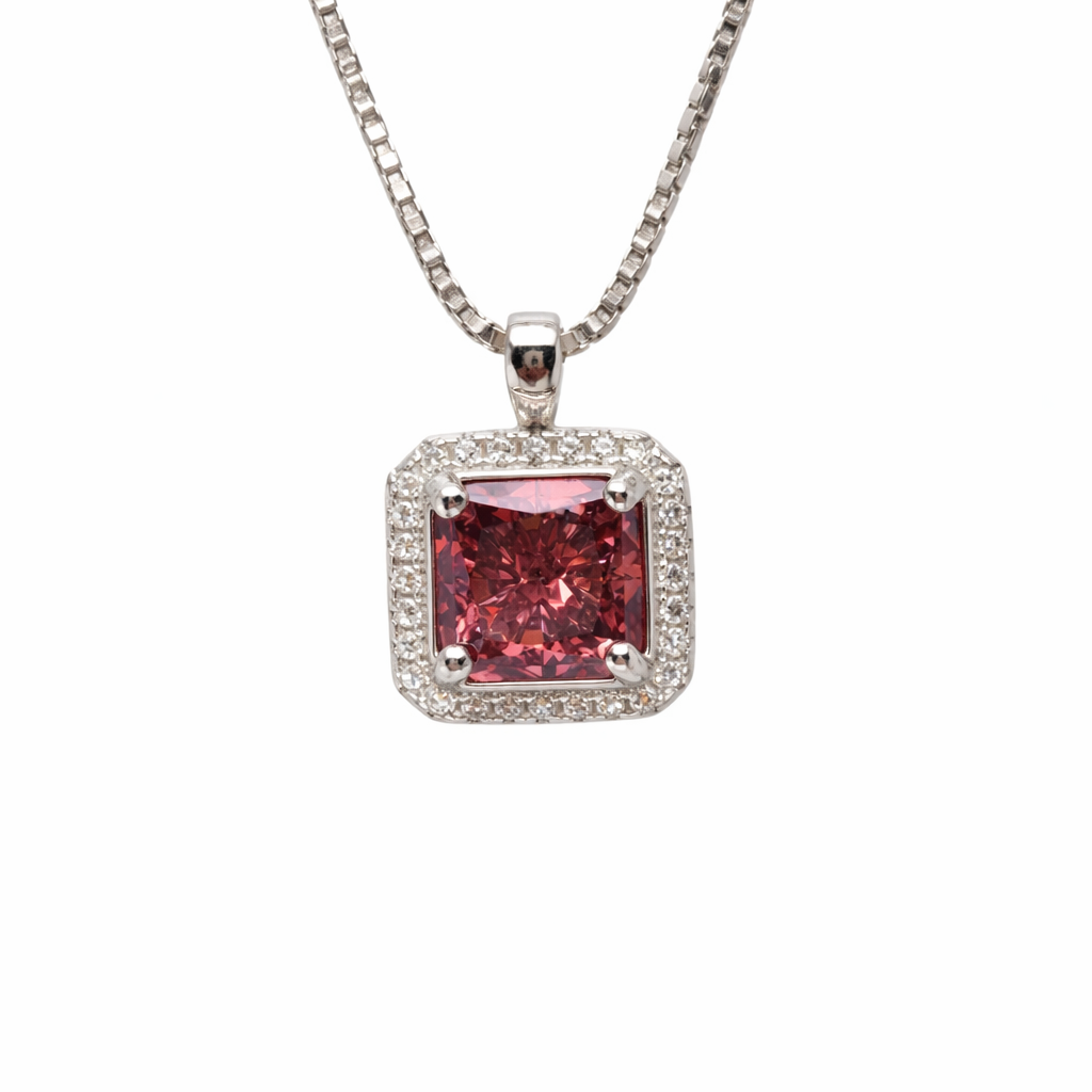 Rosé Halo 925 Sterling Silver Necklace