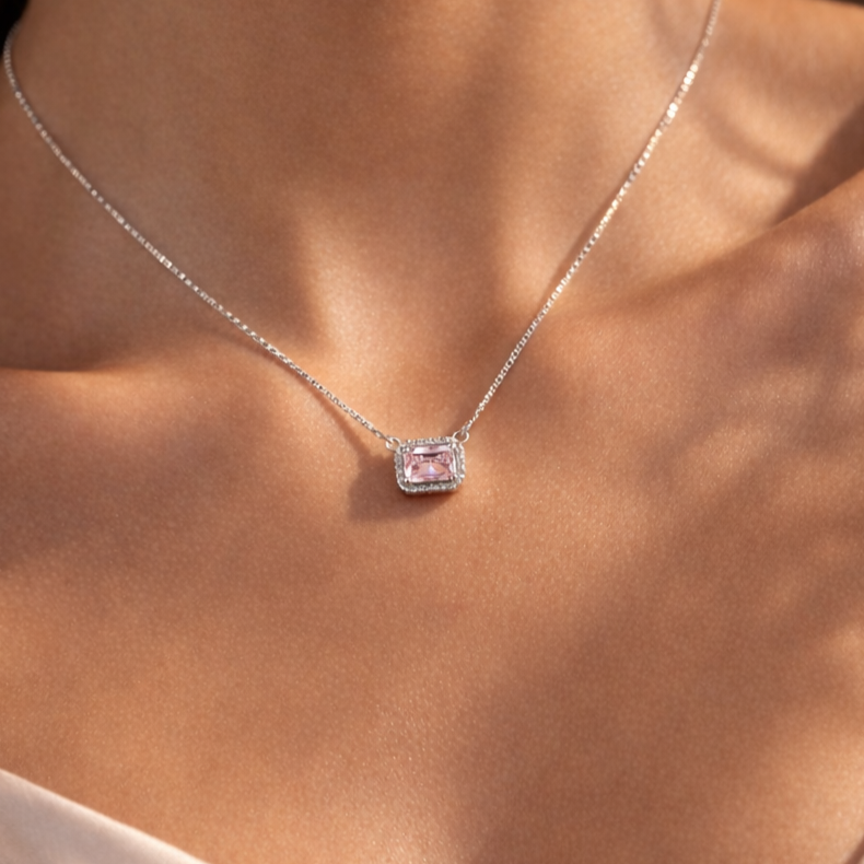 Blush Radiance 925 Sterling Silver  necklace