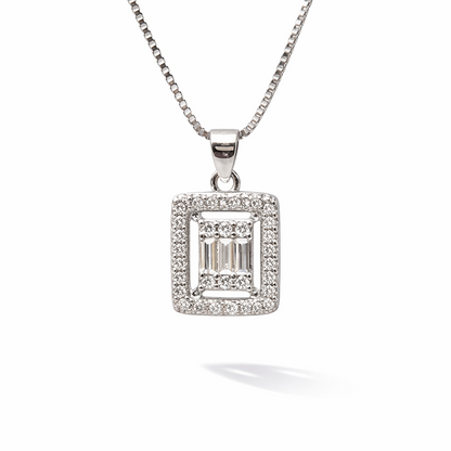 Prism Square 925 Sterling Silver Necklace