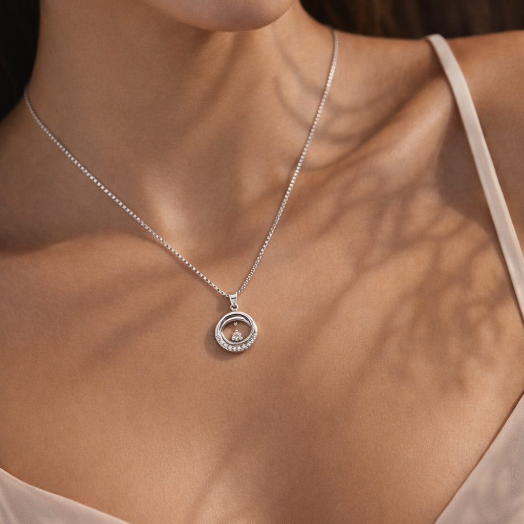 Lunar Loop 925 Sterling Silver Necklace