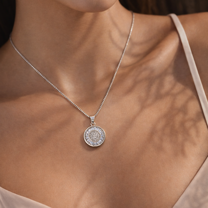 Radiant Disc 925 Sterling Silver Necklace