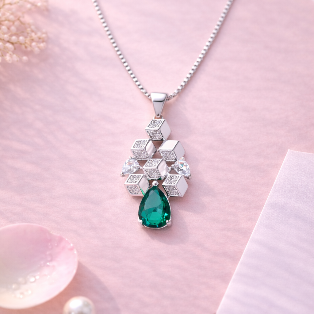 Prism Drop 925 Sterling Silver Necklace