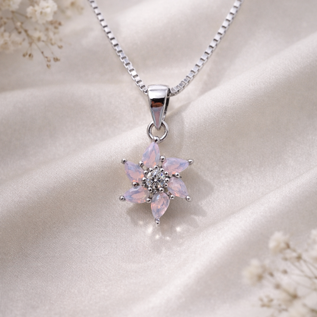 Opal Bloom 925 Sterling Silver Necklace