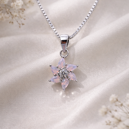 Opal Bloom 925 Sterling Silver Necklace