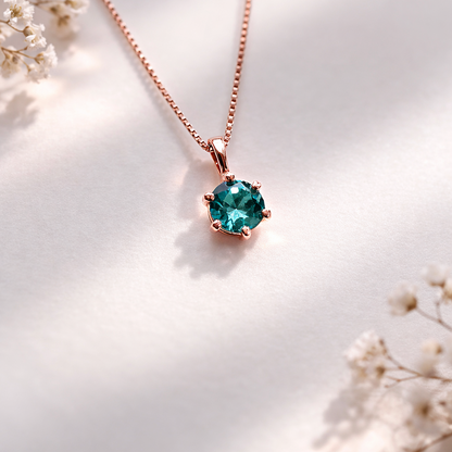 Solitaire Glow 925 Sterling Silver Necklace