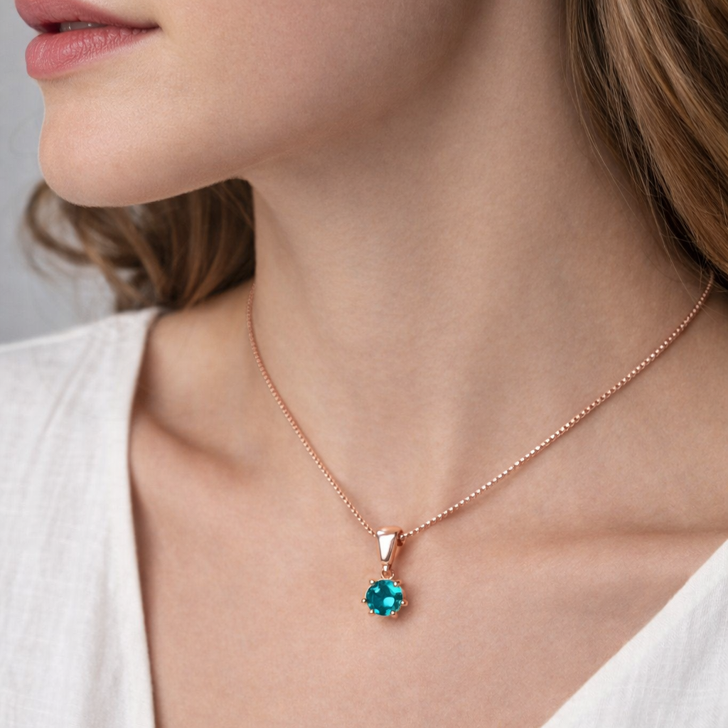 Solitaire Glow 925 Sterling Silver Necklace