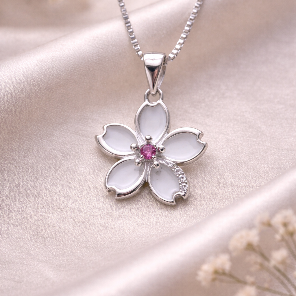 Frost Petal 925 Sterling Silver Necklace