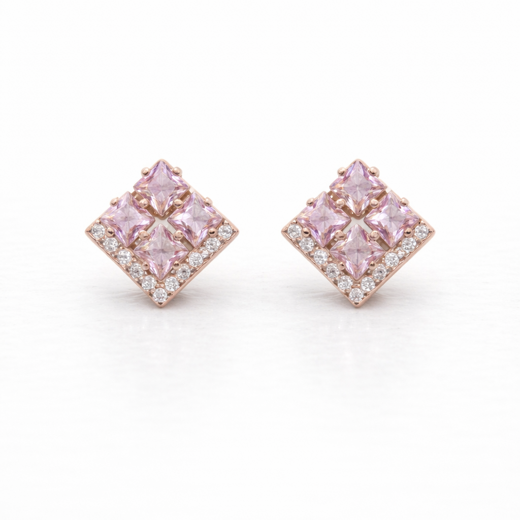 Rosé Prism 925 Sterling Silver Earrings