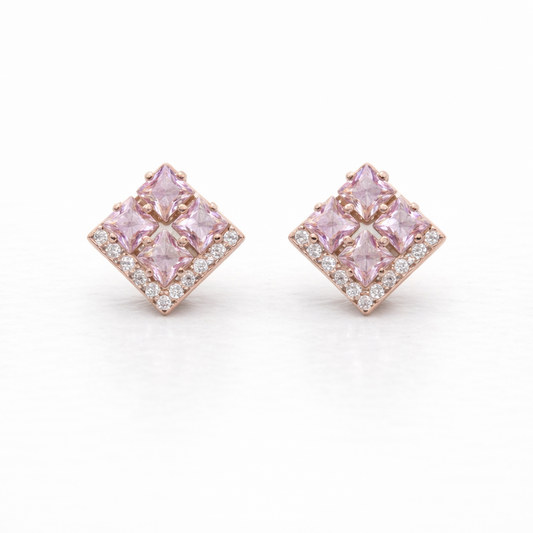 Rosé Prism 925 Sterling Silver Earrings