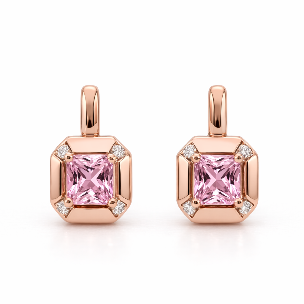 Rosé Frame 925 Sterling Silver Earrings