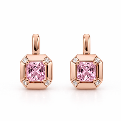 Rosé Frame 925 Sterling Silver Earrings