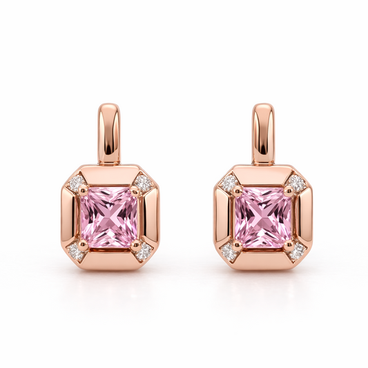 Rosé Frame 925 Sterling Silver Earrings