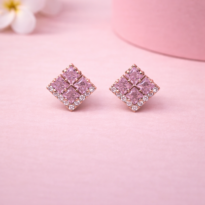 Rosé Prism 925 Sterling Silver Earrings