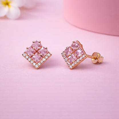 Rosé Prism 925 Sterling Silver Earrings