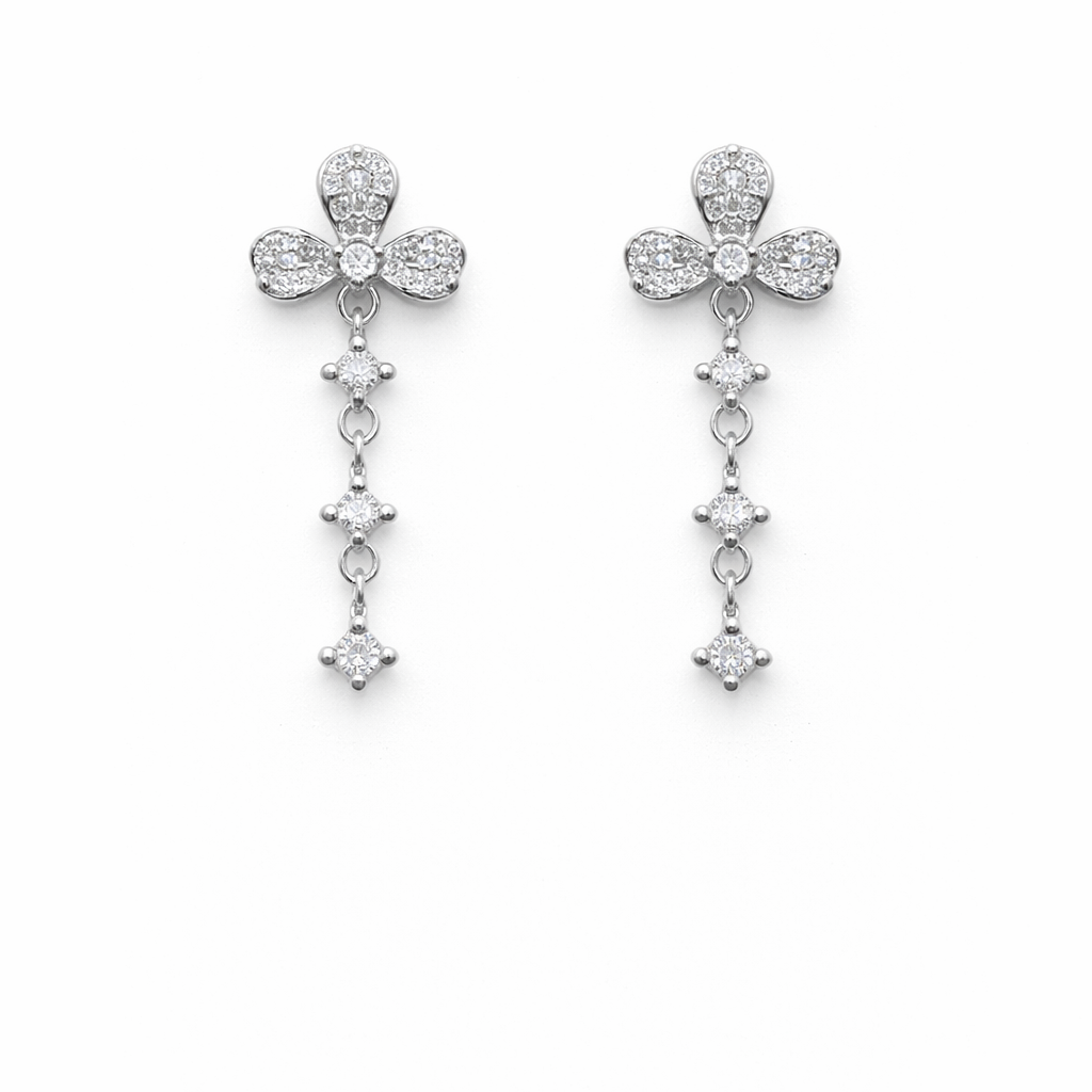 Crystal Bloom 925 Sterling Silver Earrings