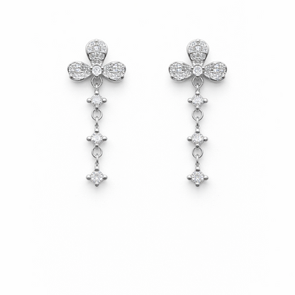 Crystal Bloom 925 Sterling Silver Earrings
