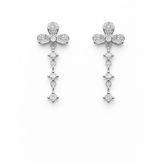 Crystal Bloom 925 Sterling Silver Earrings