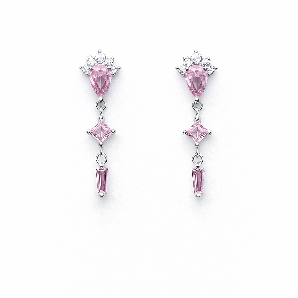Rosé Cascade 925 Sterling Silver Earrings