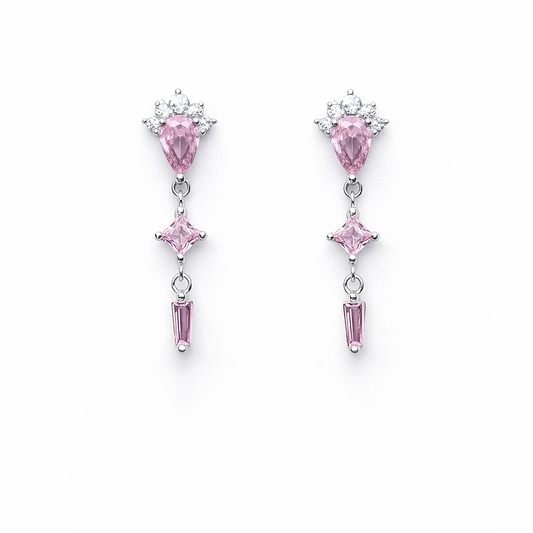Rosé Cascade 925 Sterling Silver Earrings