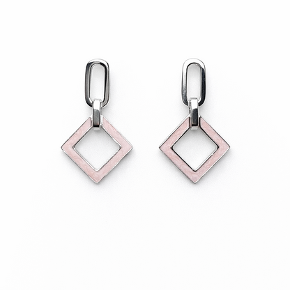 Blush Frame Drops 925 Sterling Silver Earrings