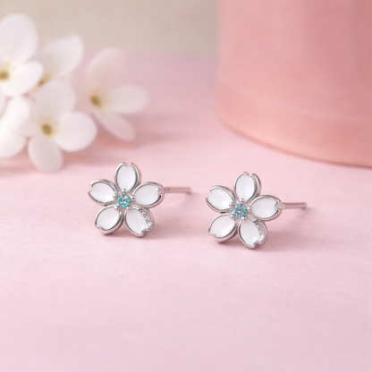 Petal Charm 925 Sterling Silver Earrings