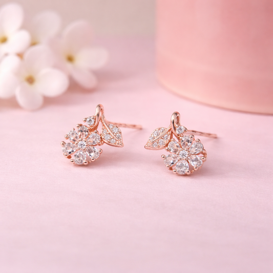 Petal Glint 925 Sterling Silver Earrings