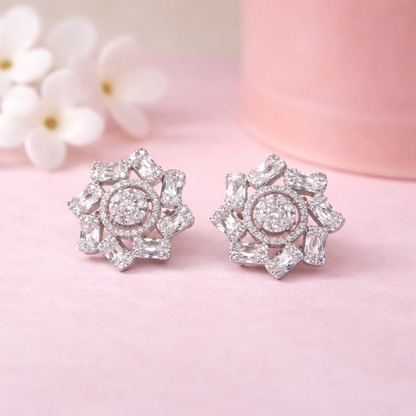 Halo Burst 925 Sterling Silver Earrings