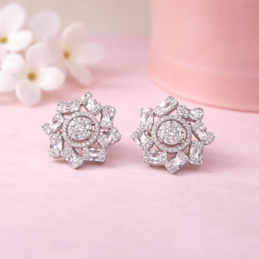 Halo Burst 925 Sterling Silver Earrings
