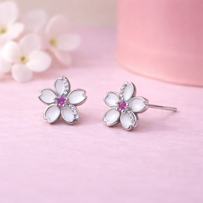 Petal Charm 925 Sterling Silver Earrings