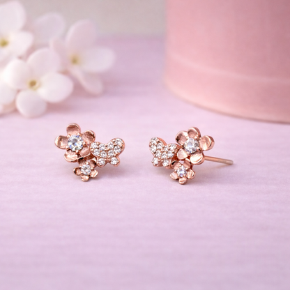 Petaline Cluster 925 Sterling Silver Earrings