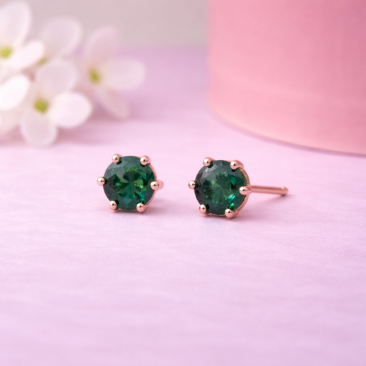 Verdant Glow 925 Sterling Silver Earrings