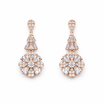 Crystal Cascade 925 Sterling Silver Earrings