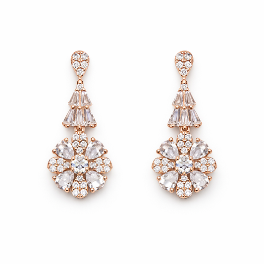Crystal Cascade 925 Sterling Silver Earrings