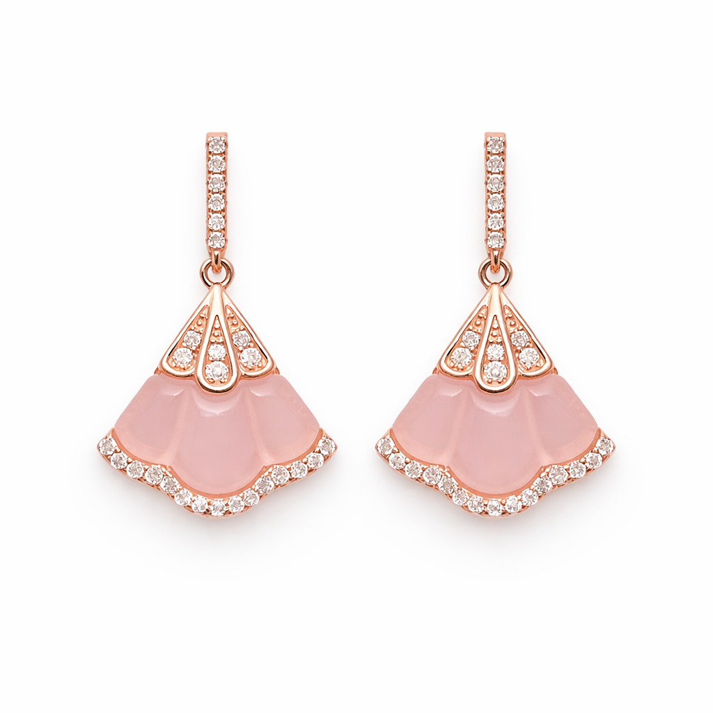 Rosé Drape 925 Sterling Silver Earrings